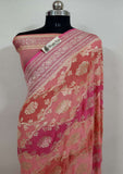 Multi Banarasi Handloom Khaddi Georgette Saree With Water Zari - Truth Fab