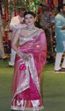 Hot Pink Pure Banarasi Handloom Tissue Silk Saree