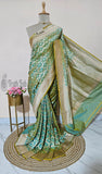 Umber Green Pure Banarasi Handloom Katan Silk Saree