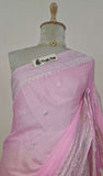 Blush Pink Banarasi Handloom Khaddi Chiffon Gold Zari Saree- Truth Fab 