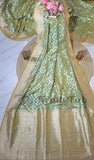 Umber Green Pure Banarasi Handloom Katan Silk Saree