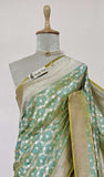 Umber Green Pure Banarasi Handloom Katan Silk Saree