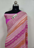 Multi Banarasi Handloom Khaddi Georgette Saree With Water Zari - Truth Fab