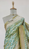 Umber Green Pure Banarasi Handloom Katan Silk Saree