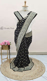 Black Banarasi Handloom Khaddi Georgette Saree With Water Zari -Truth Fab