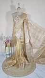 Golden Pure Banarasi Handloom Tissue Silk Saree