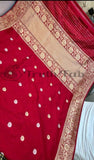 Chilly Red Banarasi Handloom Katan Silk Saree - Truth Fab
