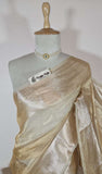 Golden Pure Banarasi Handloom Tissue Silk Saree