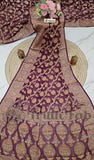 Blackberry Purple Pure Banarasi Handloom Chiffon Saree