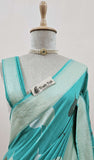 Banarasi Handloom Khaddi Georgette Saree With Water-Sky Blue-Truth Fab