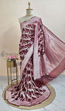 Maroon Color Pure Handloom Khaddi Georgette Saree- Water Zar i- Truth Fab