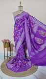 Purple Color Pure Banarasi Handloom Tussar Georgette - MeenakariSaree