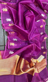 Orchid Purple Pure Banarasi Handloom Kora Silk Saree