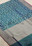 Azure Blue Banarasi Handloom Katan Silk Saree - Truth Fab