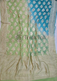 2D Shade Banarasi Handloom Khaddi Georgette Meenakari  Saree With Water Zari - Truth Fab