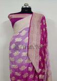 Banarasi Handloom Khaddi Georgette Saree With Meenakari - 2D Shade - Truth Fab