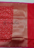 Red Color Pure Banarasi Handloom Katan Silk Saree- All Over Sona Rupa Jaal Work