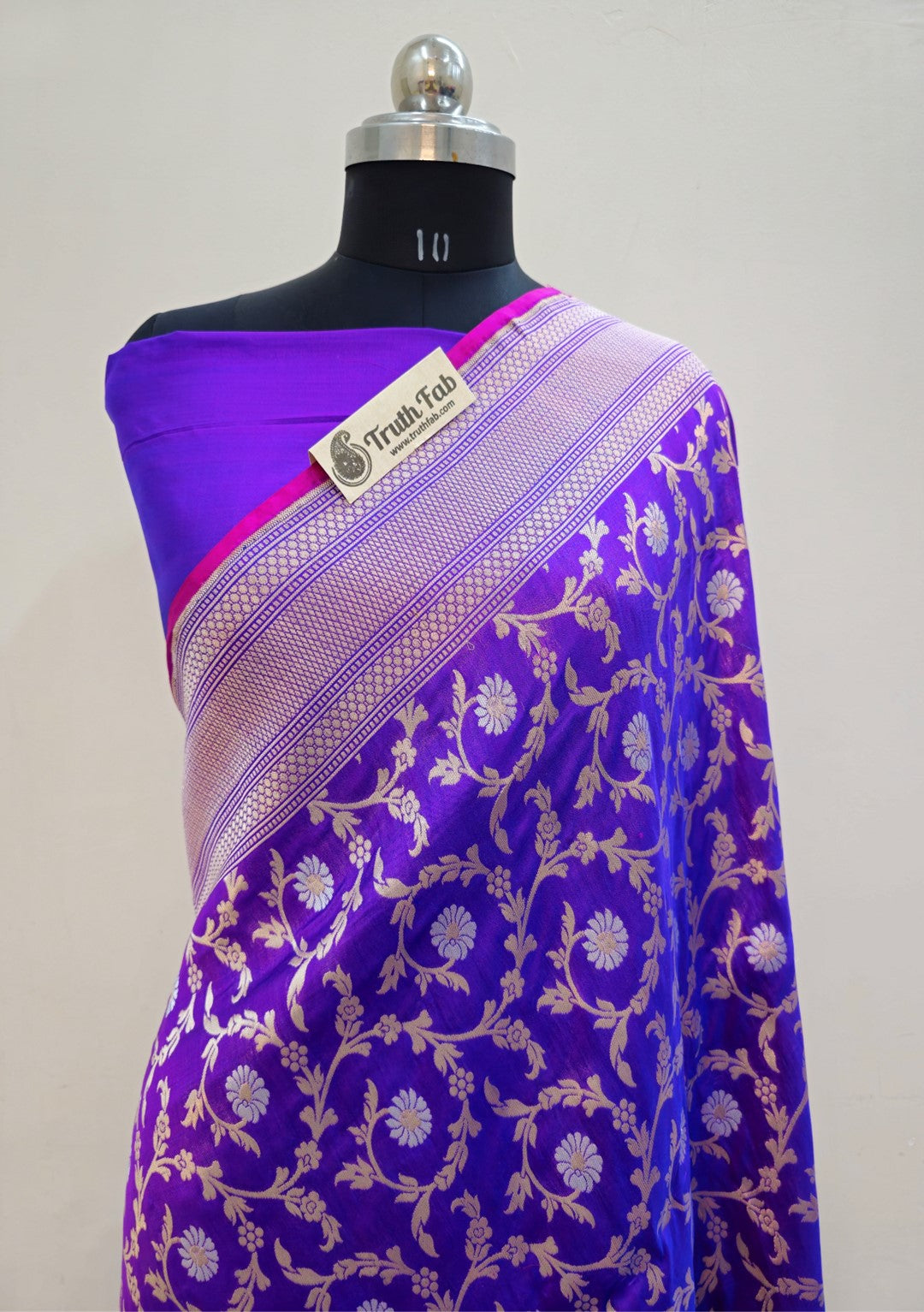 Purple Color Pure Banarasi Handloom Katan Silk Saree- All Over Sona Rupa Jaal Work