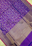 Purple Color Pure Banarasi Handloom Katan Silk Saree- All Over Sona Rupa Jaal Work