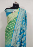 2D Shade Banarasi Handloom Khaddi Georgette Saree With Water Zari -Truth Fab