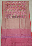 Baby Pink Banarasi Handloom Katan Silk Saree - Truth Fab