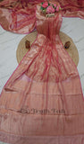 Punch Pink Banarasi Handloom Tissue Silk Saree - Truth Fab
