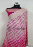 Banarasi Handloom Khaddi Georgette Saree With Meenakari - 2D Shade - Truth Fab