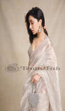 Banarasi Handloom Khaddi Georgette Saree - White - Truth Fab