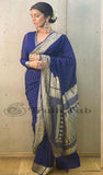 Banarasi Handloom Khaddi Georgette Saree - Blue - Truth Fab