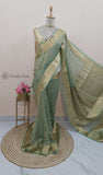 Pista Banarasi Handloom Tissue Silk Saree - Truth Fab