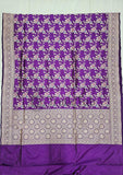 Blue Banarasi Handloom Katan Silk Saree - Truth Fab