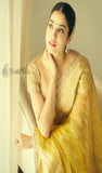 Golden Yellow Banarasi Handloom Tissue Silk Saree - Truth Fab
