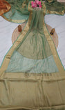 Pista Banarasi Handloom Tissue Silk Saree - Truth Fab