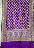 Purple Banarasi Handloom Katan Silk Saree - Truth Fab
