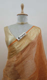 Vivid Orange Banarasi Handloom Tissue Silk Saree - Truth Fab