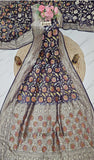 Berry Blue Pure Banarasi Handloom Khaddi Georgette Saree- Water Zari