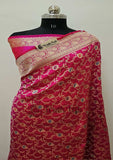 Pink Banarasi Handloom Katan Silk Saree - Truth Fab