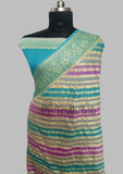 Multi-Color Pure Banarasi Handloom Chiffon Saree
