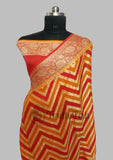 Multi-Color Pure Banarasi Handloom Chiffon Saree- Neem Zari Design