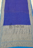 Cobalt Blue Color Pure Banarasi Handloom Khaddi Georgette Saree- Antique Zari