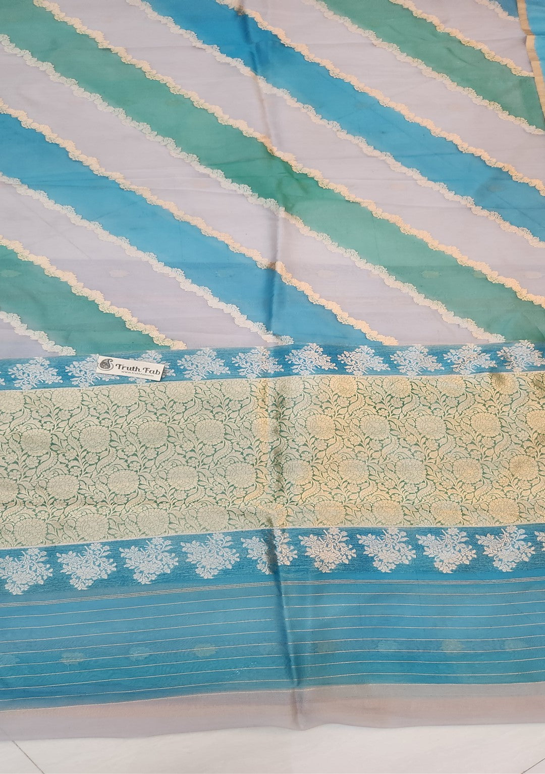 Multi Colour Pure Banarasi Handloom Kora Silk Saree