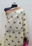 Banarasi Handloom Kora Silk Saree - Off White - Truth Fab