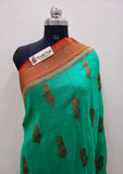 Banarasi Handloom Kora Silk Saree - Tiffany Blue - Truth Fab