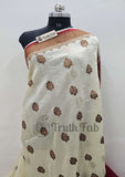 Banarasi Handloom Kora Silk Saree - Off White - Truth Fab