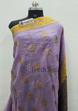 Banarasi Handloom Kora Silk Saree - Periwinkle - Truth Fab