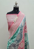 Multi Colour Pure Banarasi Handloom Kora Silk Saree