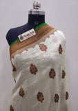 Banarasi Handloom Kora Silk Saree - Off White - Truth Fab
