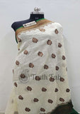 Banarasi Handloom Kora Silk Saree - Off White - Truth Fab
