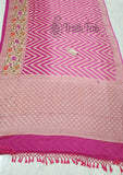Double Shade Pure Banarasi Handloom Khaddi Chiffon Neem Zari Design Saree