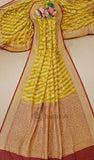 Turmeric Yellow Pure Banarasi Handloom Khaddi Georgette Saree- Water Zari